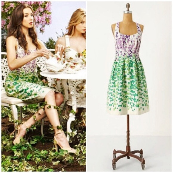 Anthropologie Dresses & Skirts - Anthropologie Purple and Green Floral Dress